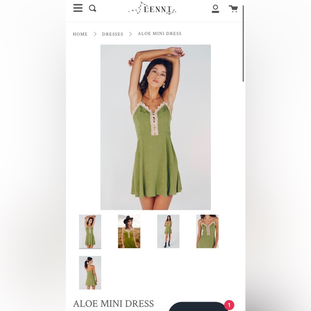 Lenni the Label green Aloe mini dress